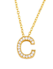 Fashion Golden C Diamond Letter Openwork Necklace