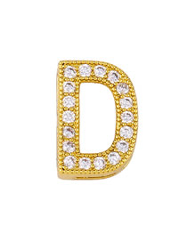 Fashion Golden D Diamond Letter Openwork Necklace