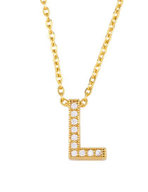 Fashion Golden L Diamond Letter Openwork Necklace