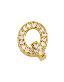 Fashion Golden Q Diamond Letter Openwork Necklace