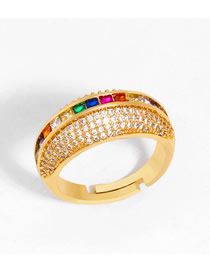 Fashion Color Diamond Open Diamond Ring
