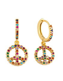 Fashion Color Diamond Openwork Earrings