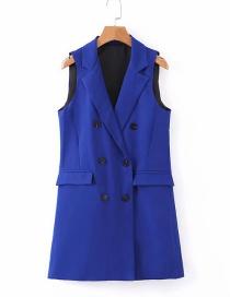Fashion Sapphire Double-breasted Suit Vest