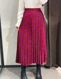 Fashion Red Wine Metallic Bronzing Pleated Skirt