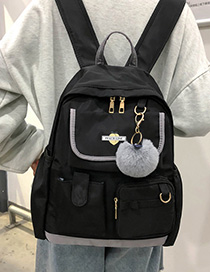 Fashion Black Multi-pocket Peach Backpack