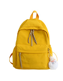 Fashion Yellow Stitched Fringed Plain Backpack