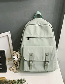 Fashion Light Green With Pendant Panel Buckle Backpack
