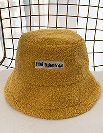 Fashion Yellow Patched Lamb Fur Hat