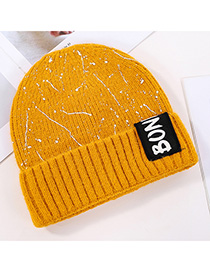 Fashion Yellow Graffiti Cloth Knit Hat