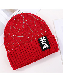 Fashion Red Graffiti Cloth Knit Hat