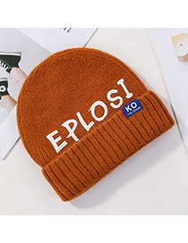 Fashion Caramel Colour Knitted Hat With Printed Letters