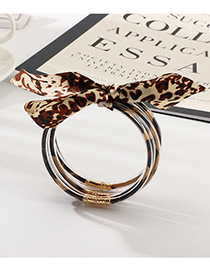 Fashion Leopard Print Plastic Tube Gold Sequin Ribbon Winding Bracelet