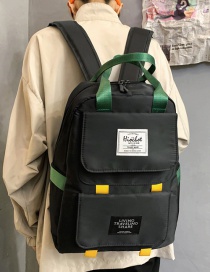 Fashion Black Nylon Stitching Contrast Backpack