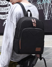 Fashion Black Canvas Panel Backpack