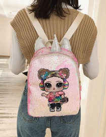 Fashion Pink Sequin Surprise Doll Children Backpack