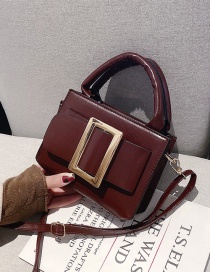 Fashion Dark Brown Belt Pliers Diagonal Shoulder Bag
