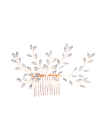 Fashion Rose Gold Crystal Twig Hair Comb