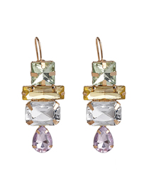 Fashion Color Geometric Acrylic Diamond Earrings