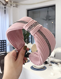 Fashion Pink Crimped Stripe Wide Edge Hoop