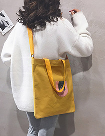 Fashion Yellow Stitched Contrast Shoulder Bag