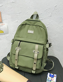 Fashion Light Green Panel Flap Buckle Backpack