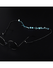Fashion Blue Handmade Beaded Shell Contrast Glasses Chain