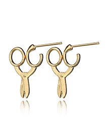 Fashion Golden Scissors Metal Earrings
