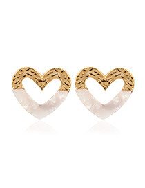 Fashion Creamy-white Acrylic Geometric Love Earrings