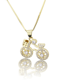 Fashion Gold-plated Bicycle Necklace With Diamonds