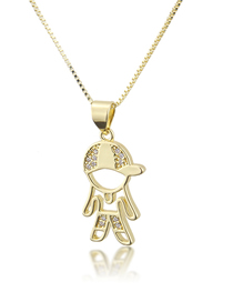 Fashion Gold-plated Hat Boy Necklace With Diamonds