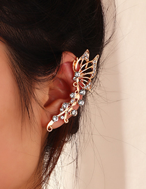 Fashion Golden Butterfly Alloy Diamond Pierced Ear Bone Clip Single