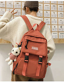Fashion Orange With Pendant Nylon Backpack With Patch Letters