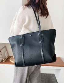 Fashion Black Stitched Contrast Crossbody Shoulder Bag