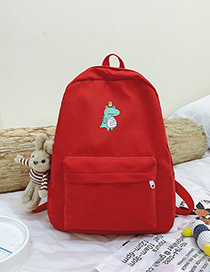 Fashion Red With Pendant Printed Crocodile Backpack