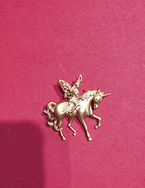 Fashion Golden Unicorn And Fairy Brooch