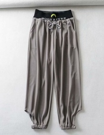 Fashion Gray Lace-up Cutout Pants