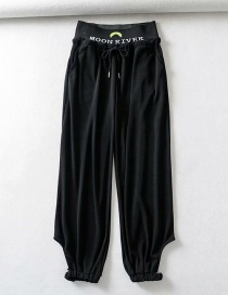Fashion Black Lace-up Cutout Pants