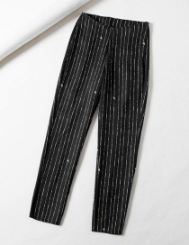 Fashion Black High Waist Tapered Striped Overalls