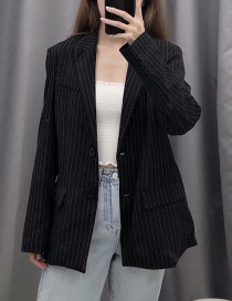Fashion Black Striped Suit