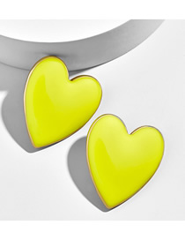 Fashion Yellow Love Drop Oil Irregular Earrings