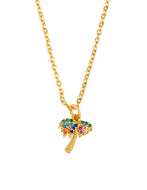 Fashion Golden Coconut Necklace With Diamonds