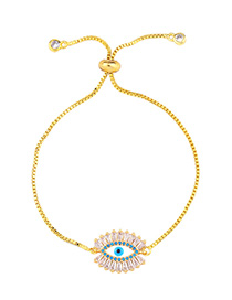 Fashion Golden Adjustable Bracelet With Diamond Eye Drops