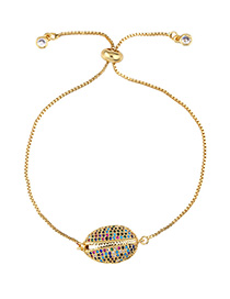 Fashion Color Adjustable Shell Bracelet With Diamonds