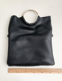 Fashion Black Pu Ring Shoulder Bag