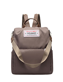 Fashion Khaki Nylon Lettering Backpack
