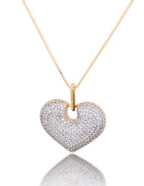 Fashion Gold-plated White Zirconium Brass Plating Love Diamond Necklace