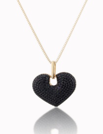 Fashion Gold-plated Black Zirconium Brass Plating Love Diamond Necklace