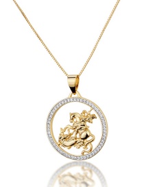 Fashion Gold-plated Knight Hollow Necklace With Round Dragon Slaying