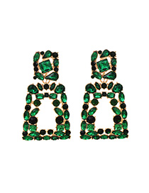 Fashion Green Diamond Stud Earrings