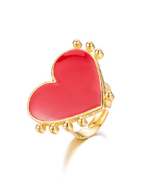 Fashion Red Dripping Love Open Ring